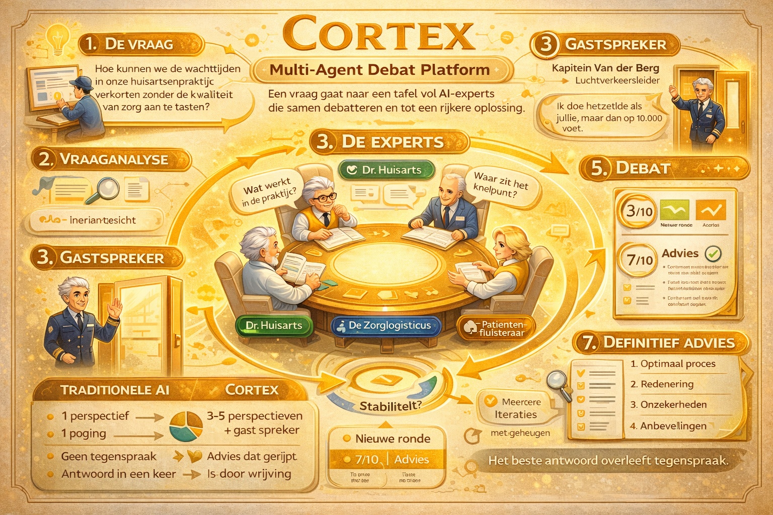Cortex infographic - hoe het debatproces werkt